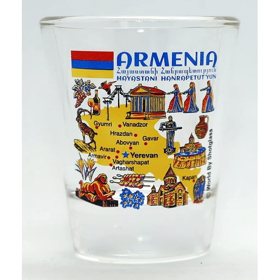 Armenia Landmarks and Icons Collage Shot Glass