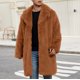 thumbnail image 5 of Kalauyu Men's Faux Fur Coat Winter Long Faux Coat Fluffy Thick Trench Coat for Men, 5 of 7
