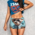 thumbnail image 3 of Salouo Stylish Dog in Denim Outfit Print Women's Athletic Shorts,Booty Shorts Biker Shorts High Waisted Elastic Workout Shorts for Yoga Gym Running Sports-X-Large, 3 of 8