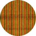 thumbnail image 1 of Ahgly Company Indoor Round Oriental Yellow Modern Area Rugs, 8' Round, 1 of 4