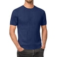 thumbnail image 2 of Lumtrix Men'S T-Shirts Short Sleeve Knit Shirts Casual Crewneck Ribbed Dress Casual Tee Shirt Navy M, 2 of 5