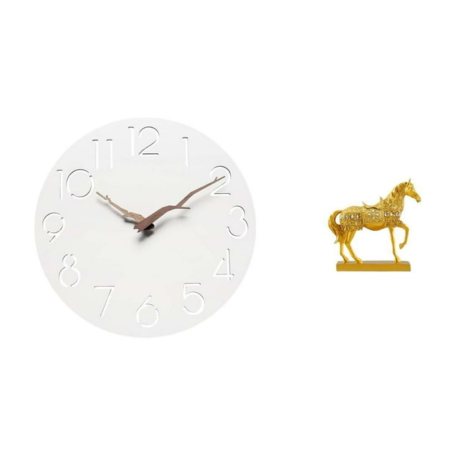 Reloj de pared,Reloj de pared decorativo para baño o dormitorio,Estatuas de caballos,Estatuas de caballos Figura de caballo Figura de caballo,Esculturas de caballos,adornos de caballos,figuras