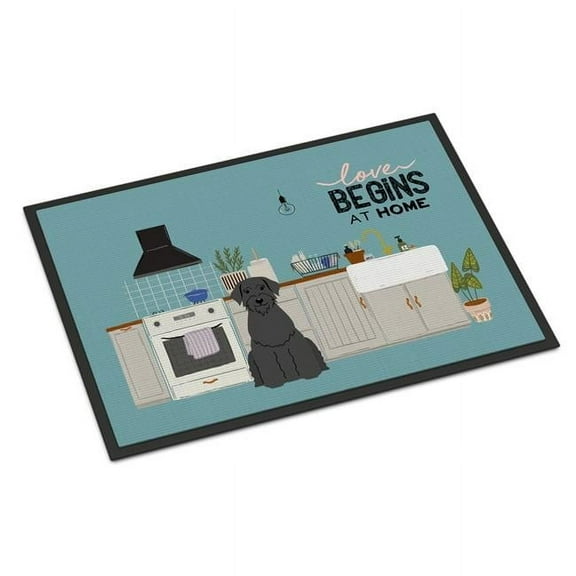 24 x 36 in. Giant Schnauzer Kitchen Scene Indoor or Outdoor Mat