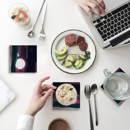 

FMSHPON Merry Christmas Set of 8 Coaster for Drinks Absorbent Ceramic Stone Coasters Cup Mat with Cork Base for Home Kitchen Room Coffee Table Bar Decor