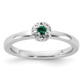 thumbnail image 5 of Auriga Fine Jewelry 925 Sterling Silver Created Emerald Ring for Women Size- 7, 5 of 6