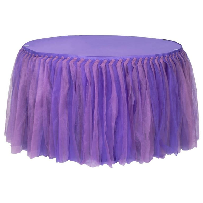 1 Pc Tulle Tutu 21Ft Table Skirt Lavender Purple For Ballerina Inspired Parties Kid S Parties Bridal Showers Quinceaneras Wedding Receptions Walmart