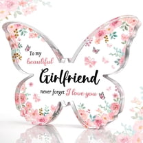 Gifts for Girlfriend, Romantic Girlfriend Birthday Gift ideas - 5x3.8x0.5 Inch Butterfly-Shaped Acrylic Plaque Keepsake - Anniversary Christmas Valentines Day Gift