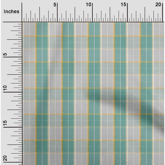 oneOone Cotton Cambric Fabric Madras Check Printed Craft Fabric BTY 56 Inch Wide