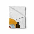 thumbnail image 2 of RV Soft Flannel Fleece Throw Blanket, Outdoors Recreation Themed Cartoon Camper Trailer Sunset and Silhouette Cactus Plants, Cozy Plush for Indoor and Outdoor Use, 60" x 80", Multicolor, by Ambesonne, 2 of 6