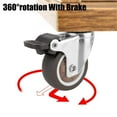 thumbnail image 3 of Soft Rubber Wheel For Platform Trolley Chair Accessory 360° 1/2 Inches 4Pcs Furniture Caster Universal Swivel Caster Household ,Superior Material, 3 of 7