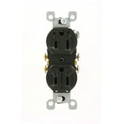 Leviton 15 amps 125 volt Duplex Black Outlet 5-15R 1 pk - Total Qty: 1; Each Pack Qty: 1