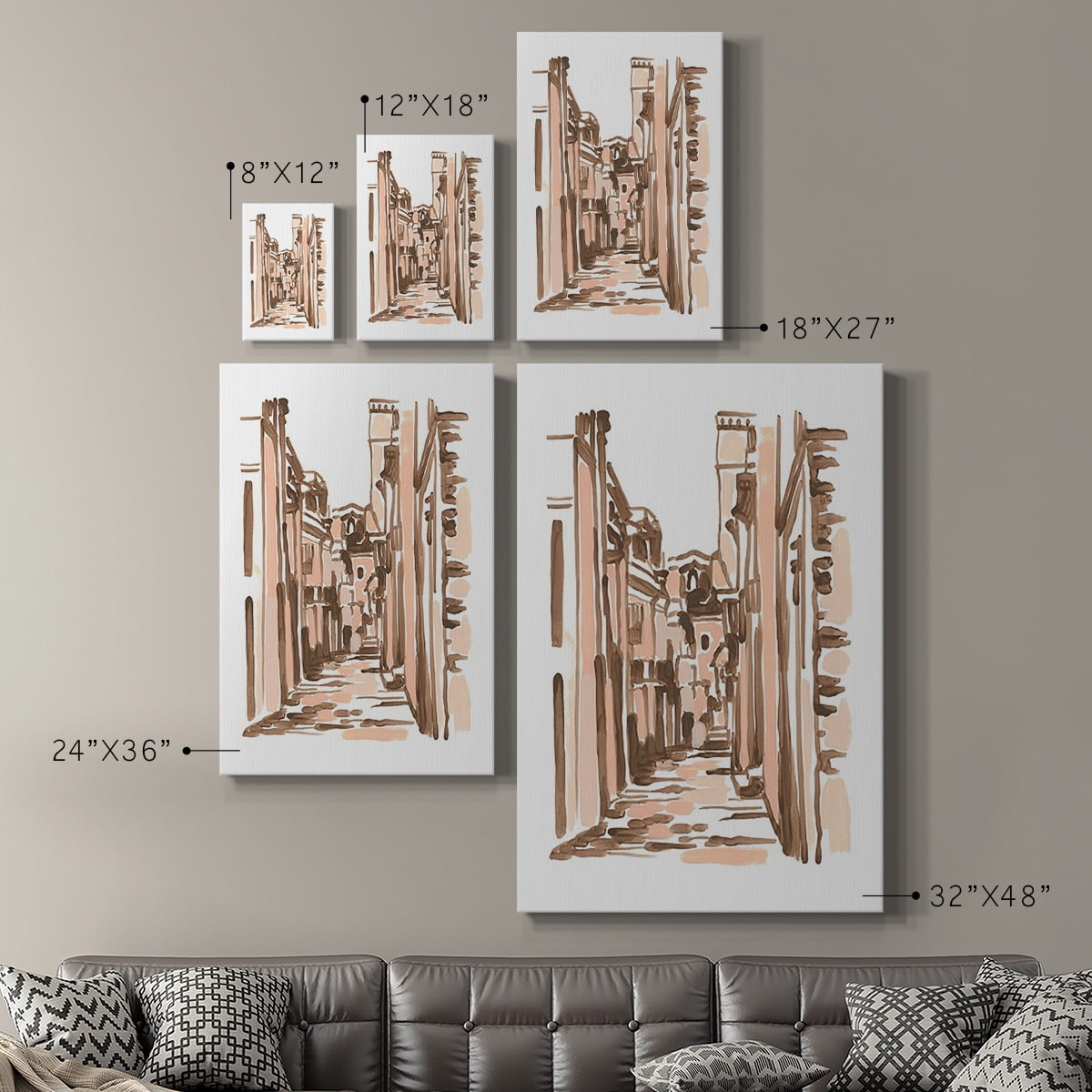 Blush Architecture Study VI Premium Gallery Wrapped Canvas - Ready to Hang