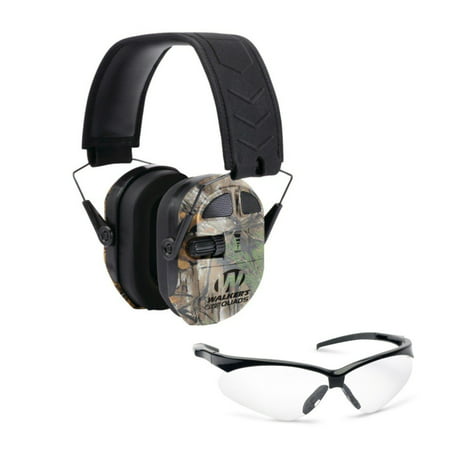 Walker's Game Ear Ultimate Power Quad Muffs, Realtree, with Shooting Glasses