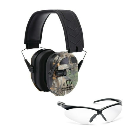 Walker's Game Ear Ultimate Power Quad Muffs, Realtree, with Shooting Glasses Kit