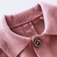thumbnail image 6 of CPNG Girls Mid‑Length Coat Solid Color Casual Lapel Single Breasted Trench Coat Autumn Winter Relaxed Fit Windbreaker Overcoat, 6 of 8