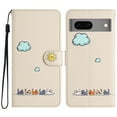 thumbnail image 4 of Allytechgroup for Google Pixel 7 Wallet Cover, Google Pixel 7 Wallet Case with Strap, PU Leather Shock Absorption Folio Flip Stand Card Slots Wallet Magnet Cover Case - Beige, 4 of 8