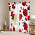thumbnail image 3 of Homewish Cartoon Ladybugs Kitchen Curtains,Lovely Mushrooms Black Out Curtains Pack of 2 (42x63 Each),White Red, 3 of 6