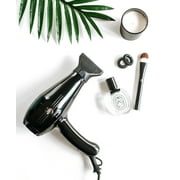 GAMMA+ 3500 Professional Salon Tourmaline Ionic Hair Dryer for Hair Stylists, 2 Concentrator Nozzles, 6 Heat Settings, Black