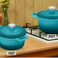thumbnail image 2 of Enameled Cast Iron Sauce Pan with Lid,  2 Quart Saucepan with Lid, Enamel Cast Iron Pot Dutch Oven Kitchen Cookware for All Cooktops Cooking Soup, Milk - Up to 500°F & 6.7Lbs, Lake Green, 2 of 4