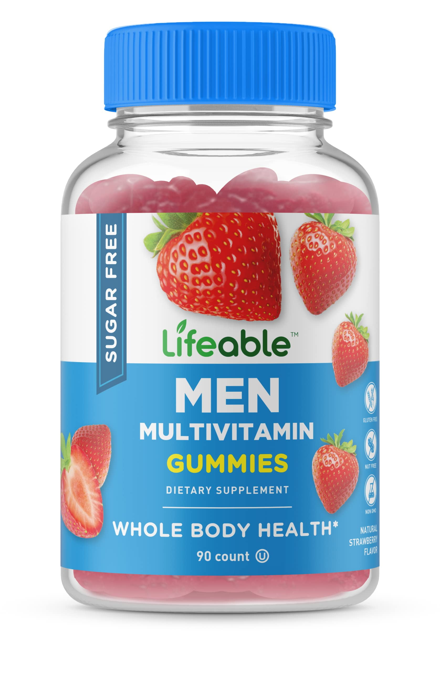 Lifeable Sugar Free Multivitamin for Man, with 21 Vitamins and Minerals, 90 Gummies
