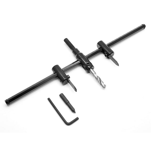 Adjustable Hole Saw, 1-3/16" to 11-3/4" (30 to 300mm) Heavy Duty Adjustable Circle Cutter Drill Bit Tool for Drywall Wood Plaster, Black