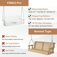 thumbnail image 4 of VINGLI 880 lbs 5 ft Patio Wooden Porch Swing with Cup Holder for Outdoors, White, 4 of 7