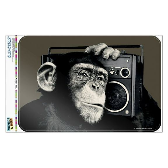 Chimp Monkey With Boombox Radio Home Business Office Sign