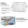 thumbnail image 3 of Square Storage Basket 14.2*10.2*8.3 Inch One Sizex1 Shelf Basket Open Home Storage Bins Bedroom Storage Basket Closet Storage Stylish Decor Colorful Deer and Raindrops, 3 of 9