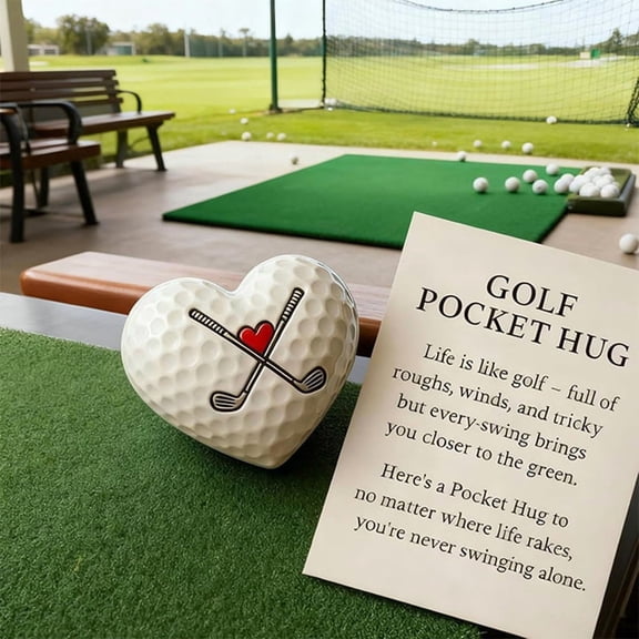 Golf Pocket Hug: Inspirational Gift Card for Golf Lovers, 1-Pack Plastic & Paper Token with Encouraging Message