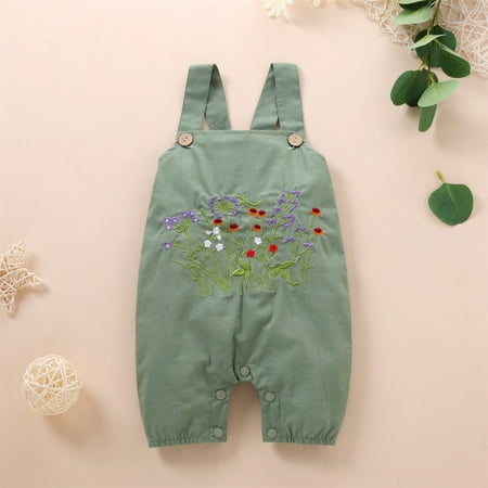 

Wolfast Promotion Newborn Infant Baby Boys Girls Cute Embroider Suspender Trousers Romper Clothes
