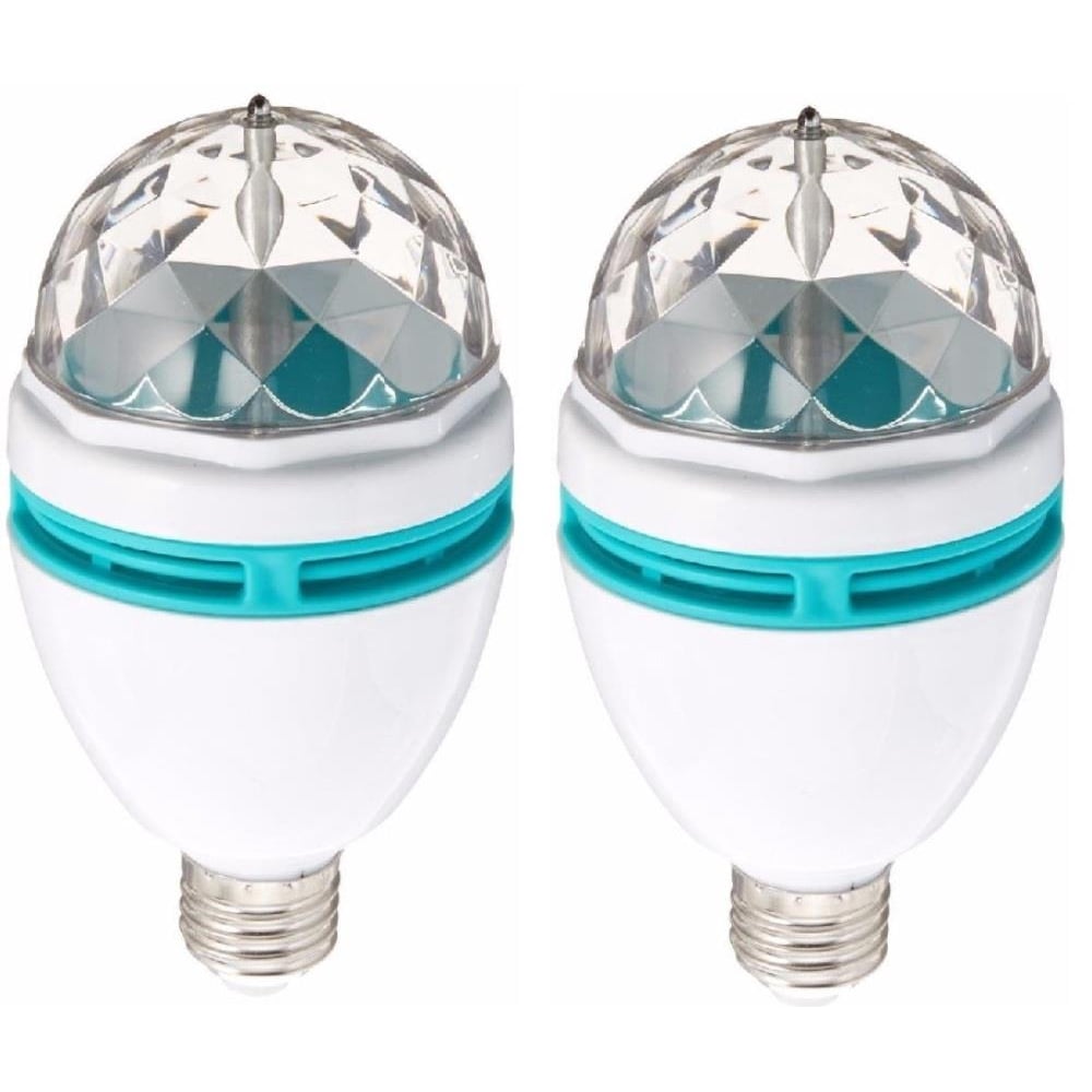 Elegantoss Pack of 2 Rotating LED Strobe Bulb Multi changing Color