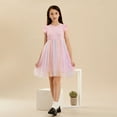 thumbnail image 3 of PatPat Robes pour Filles Princesse Cœur Arc-en-Ciel Robe de Fête Col Rond Robe en Tulle Taille 4-12, 3 of 6