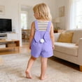 thumbnail image 6 of Girl Easter Outfit Sleeveless Striped Tank Top and Overalls 2 Peice Summer Outfit Set Dress up Party Outfit Kids Outfits 5-6 Years, 6 of 9