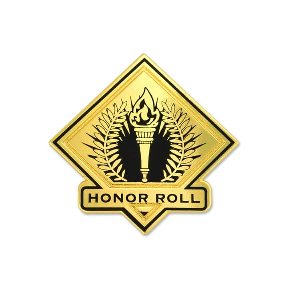 Black and Gold Honor Roll Student School Teacher Lapel Pin