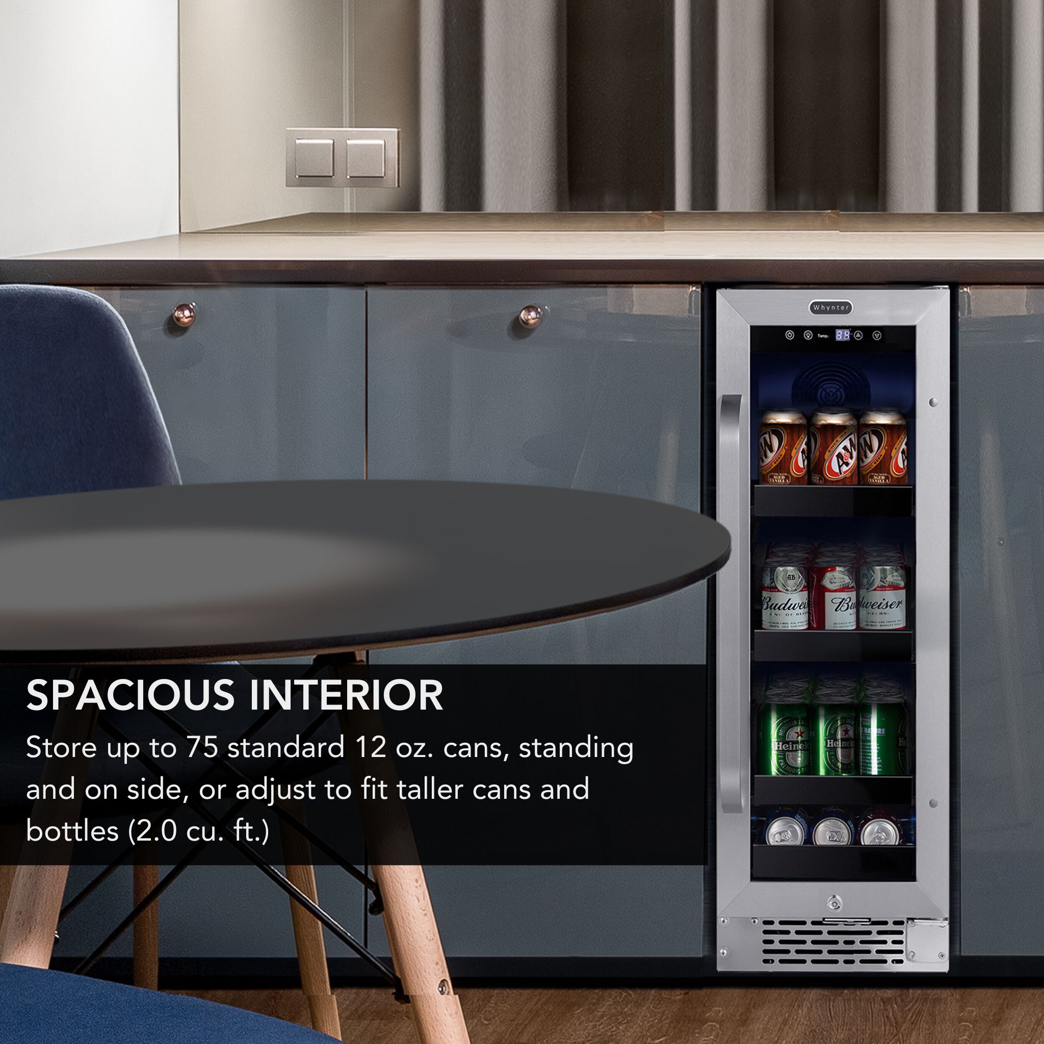 Whynter 76 Can Stainless Steel Beverage Refrigerator