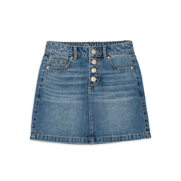 Wonder Nation Girls Denim Skirt, Sizes 4-18 Plus - Walmart.com