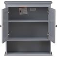 thumbnail image 4 of 7.48"D x 21.5"W x 24"H Bathroom Wall Cabinet with Doors and Shelves, Entryway, Kitchen, Bathroom, Living Room, Dining Room,Gray, 4 of 5