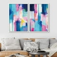 thumbnail image 3 of PixonSign Framed Canvas Print Wall Art Set Pastel Blue and Pink Color Blocks Geometric Shapes Illustrations Modern Art Contemporary Colorful Ultra for Living Room, Bedroom, Office - 16"x24"x2 WHITE, 3 of 5