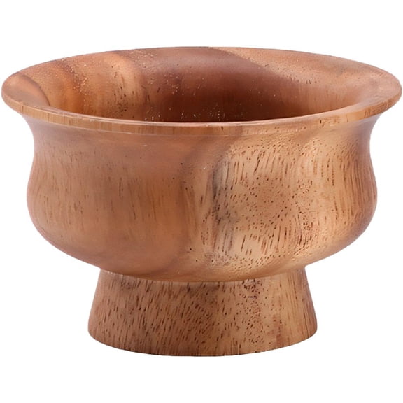 Wiywef Acacia Wood Fruit Bowls Rustic Fruit Serving Bowl with Pedestal Salad Bowl Decorative Bowl for Home Kitchen Party Table Decor