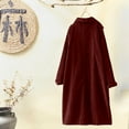 thumbnail image 2 of Women's Long Jackets Corduroy Shirt, Long Sleeve Button Blouses Tops with Pockets, Plus Size Loose Overcoat Trench Coats Womens Long Coat Wine 3XL, 2 of 6