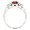 thumbnail image 4 of Three-Stone Engagement Ring for Women - 1.5ct Natural Garnet in 14K White Gold Promise Ring, 4 of 6