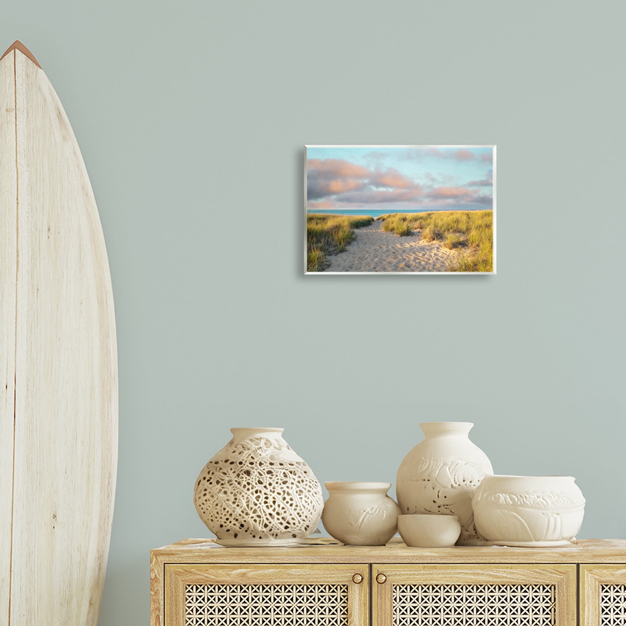 Stupell Industries Beachy Footprints Path Landscape & Nature Photography Unframed Art Print Wall Art, 15 x 10
