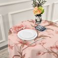 thumbnail image 6 of 60 Inch Round Tablecloth with White Lace Trim Fall Table Cover for Elegant Dining Decor Pink Flowers, 6 of 8