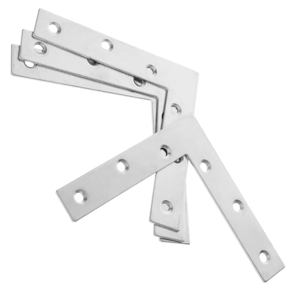 Milisten 4Pcs Stainless Steel L Bracket Flat Corner Brace for Furniture Support