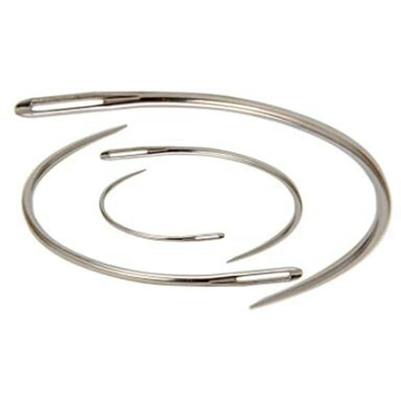 4 Pcs/Set Heavy Duty Durable Curved Leather Hand Sewing Needles Repairing Weaving Crafts Sewing Needles Set(Silver)