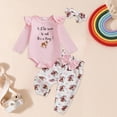 thumbnail image 2 of CAUYDY 0 3 6 9 12 18 24 Months Preemie Girls Clothes Infant Girl Long Sleeved Bodysuit Set Baby Fall Winter Romper Newborn Gift Sizes 12-18 Months,Pink, 2 of 6