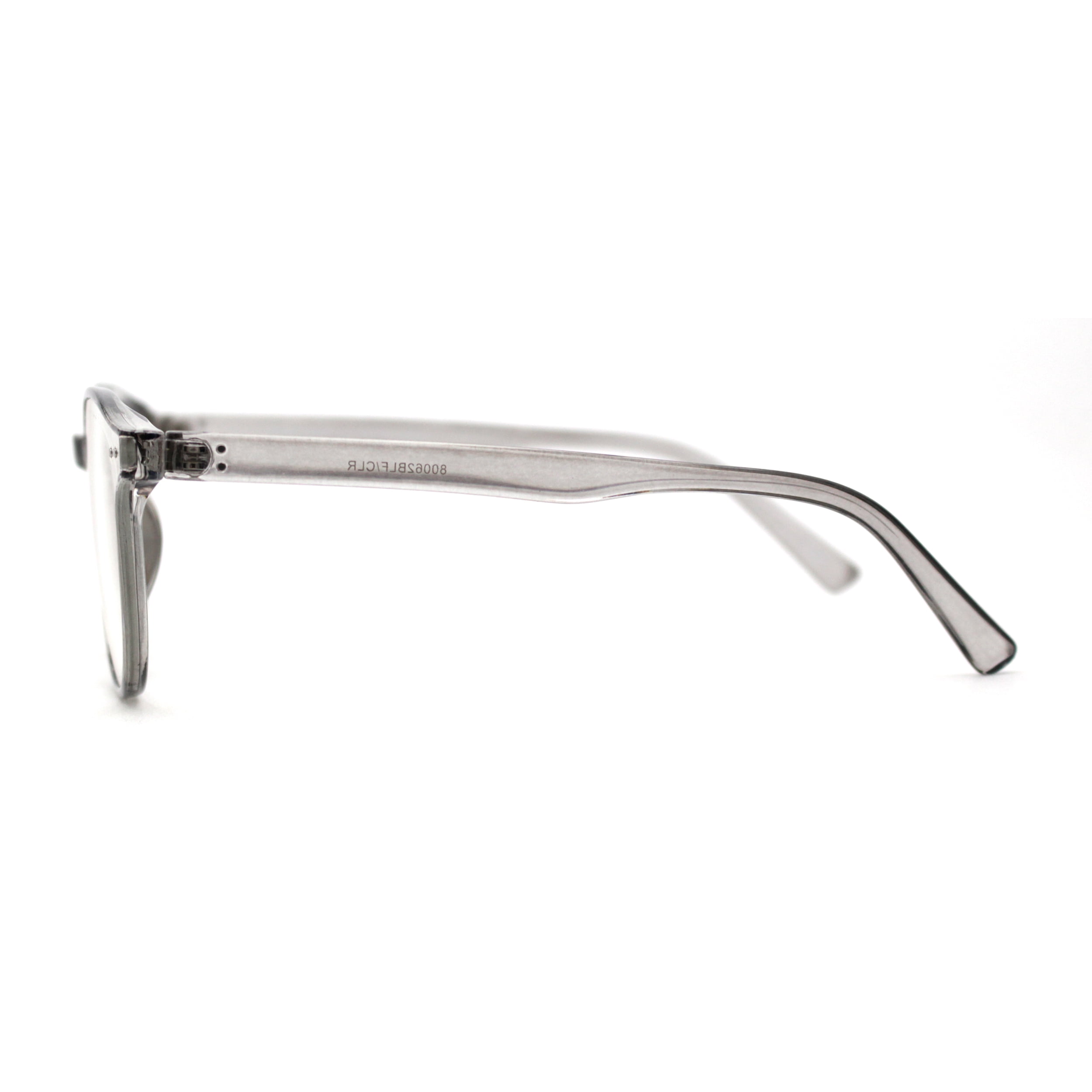 Hipster Round Horn Rim Blue Light Glasses - Clear Lens, UV Protection, 148mm Width - View #5