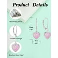 thumbnail image 7 of VESITIM Heart Bezel Set Dangle Drop Earrings 925 Sterling Silver Created Pink Opal Leverback Minimalist Earring for Women Jewelry Gift, 7 of 7