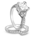 thumbnail image 4 of 3.8 Carat TW Princess Cut CZ Wedding Ring Set in Sterling Silver for Women Size 5, 4 of 6