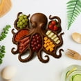 thumbnail image 5 of Octopus Charcuterie Platter, Ocean Themed Cheese Bread Board, Nautical Serving Tray for Cheese, Unique Octopus Design Wood Serving Tray, Personalized Charcuterie Boards Gift Set for Seafood Lovers, 5 of 8